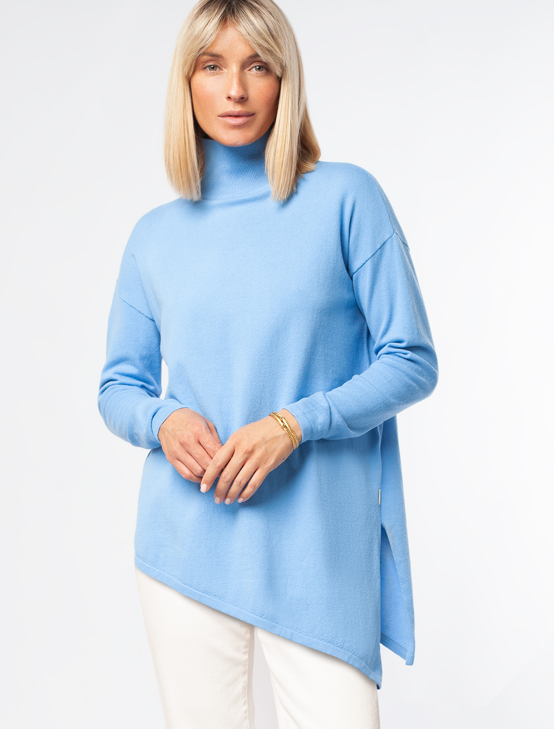 картинка Свитер женский голубой-меланж магазин Одежда+ являющийся официальным дистрибьютором в России 