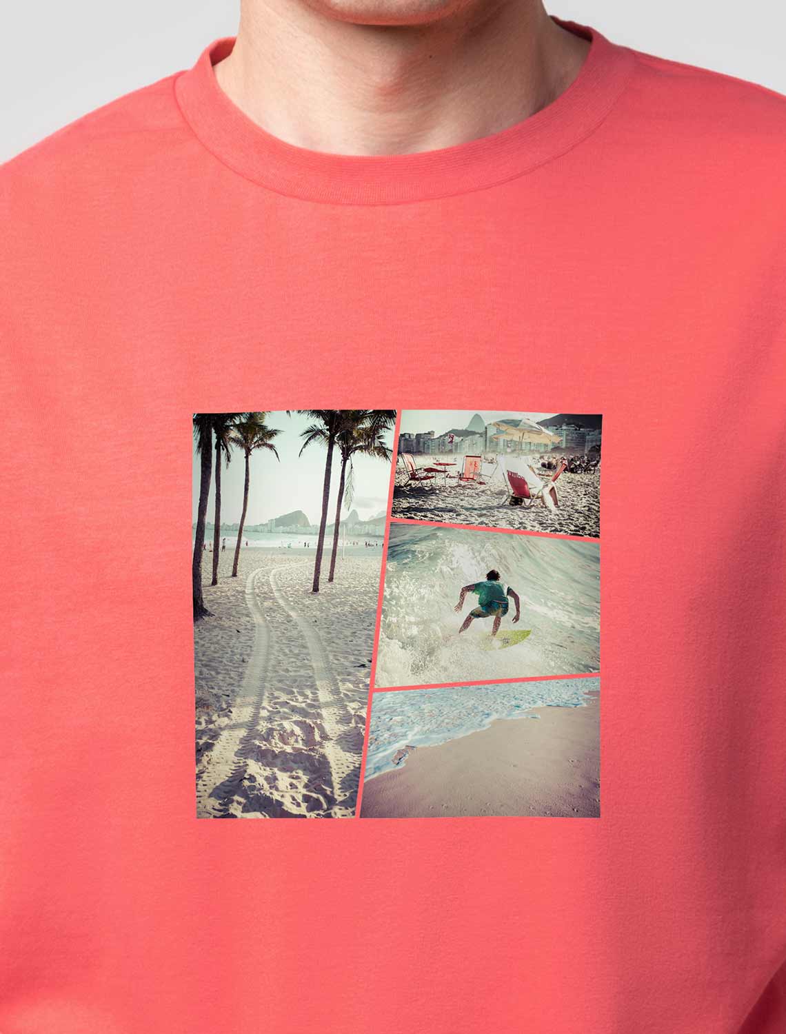 картинка Футболка мужская коралловый_surf_collage от магазина Одежда+