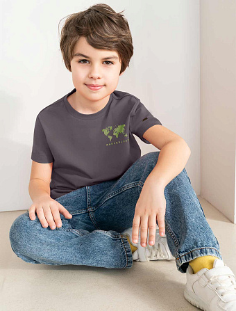 картинка Футболка для мальчика т.серый_wanderlust магазин Одежда+ являющийся официальным дистрибьютором в России 