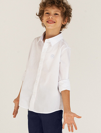 картинка Сорочка для мальчиков белый магазин Одежда+ являющийся официальным дистрибьютором в России 